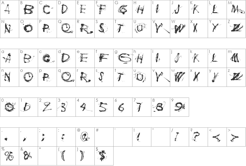 Polla font character map preview