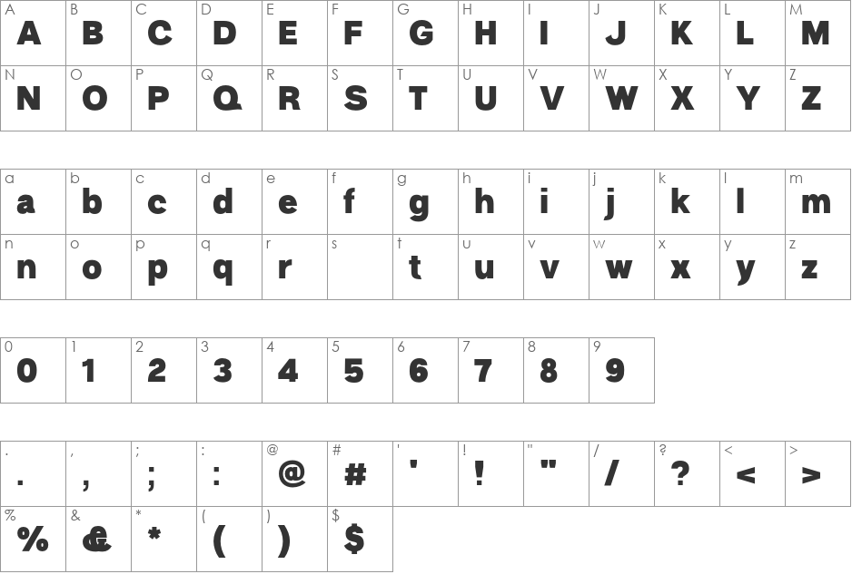 Polt font character map preview