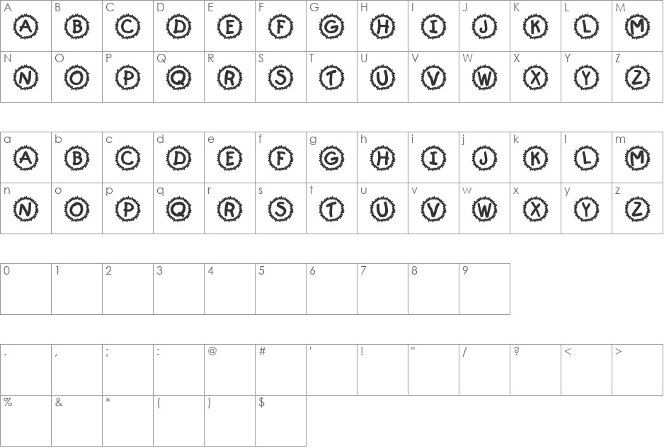 Poly Loly font character map preview