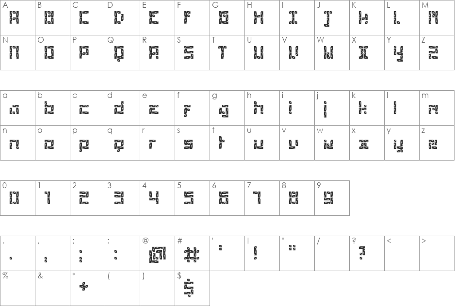 Polygon font character map preview
