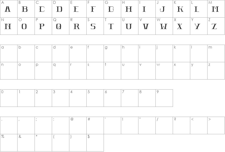 POMEROLE font character map preview