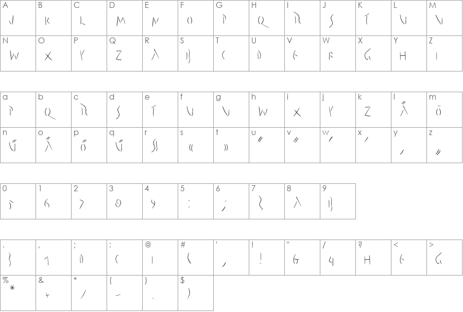 Pompeji.fog font character map preview