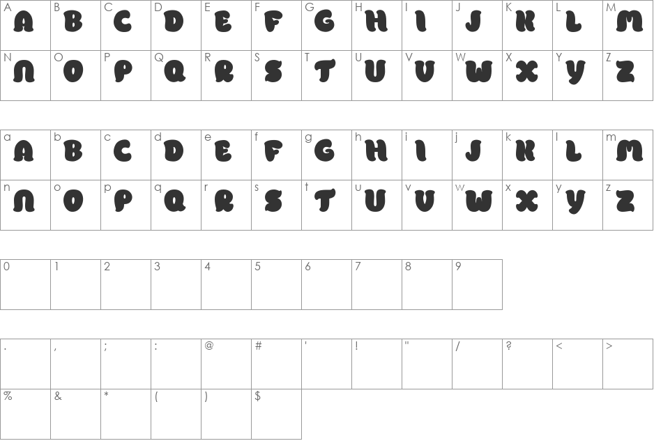 Pomporri Demo font character map preview