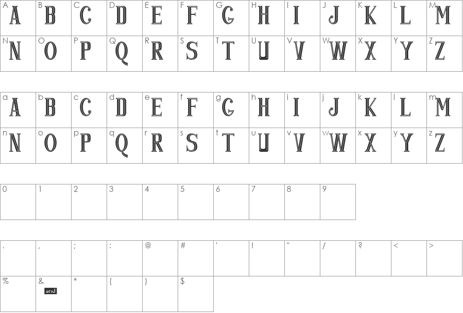 POP & JAZZ font character map preview