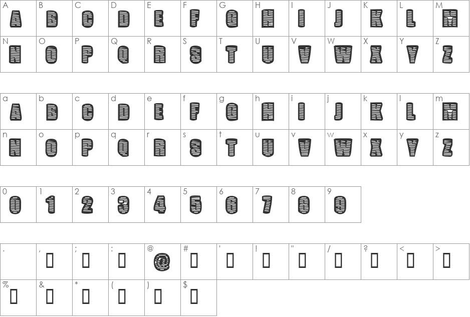 Pop Will Eat Itself font character map preview