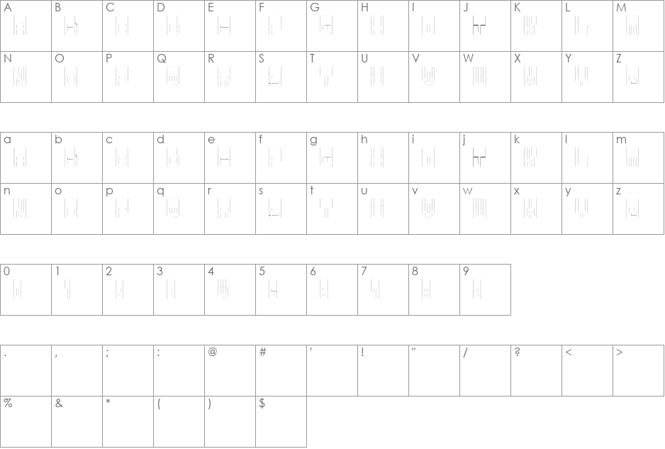 pop-up font character map preview
