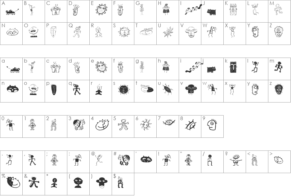 PopArtes font character map preview