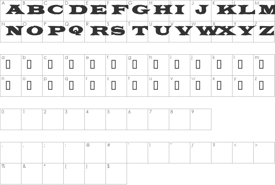 Pork Soda font character map preview
