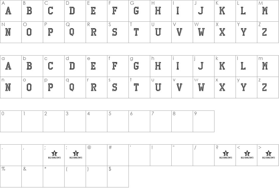 PORN FASHION font character map preview