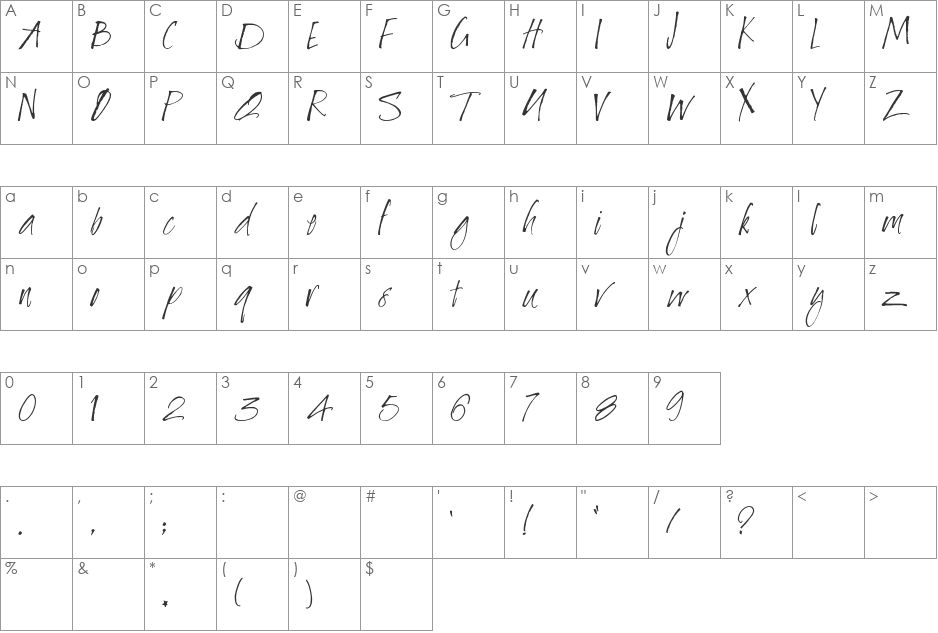 Baby Bowser font character map preview
