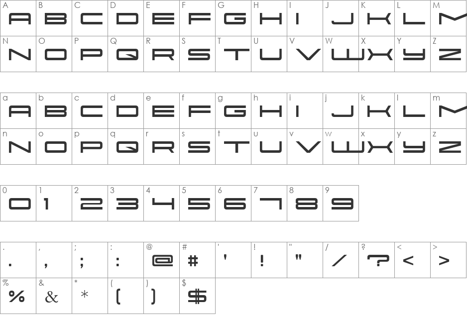 Porsche font character map preview