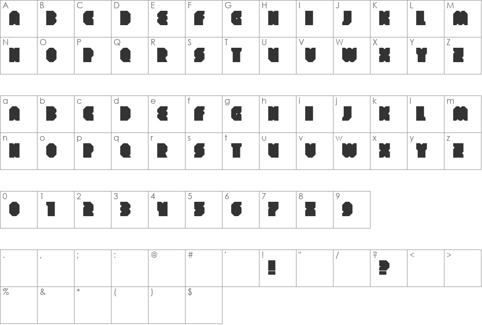Portal Black font character map preview