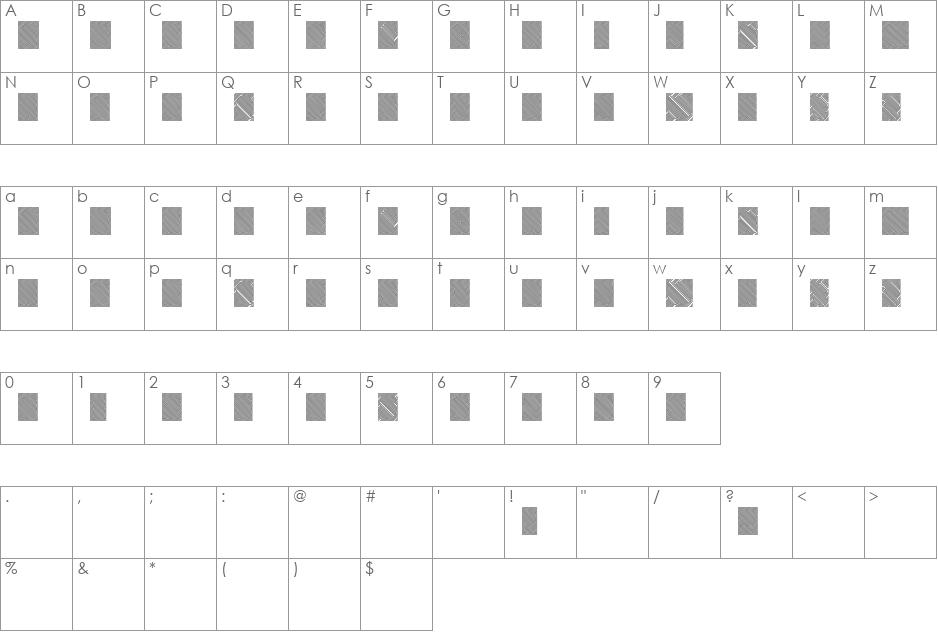 Portal Strips font character map preview