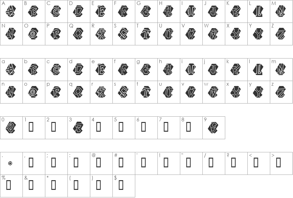 Portastat font character map preview