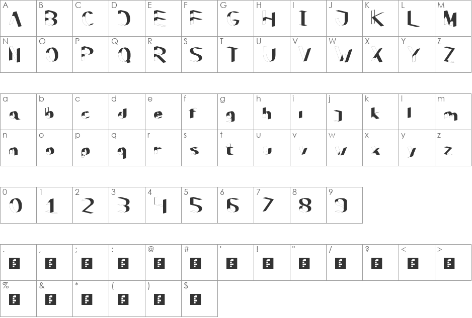 Poser font character map preview