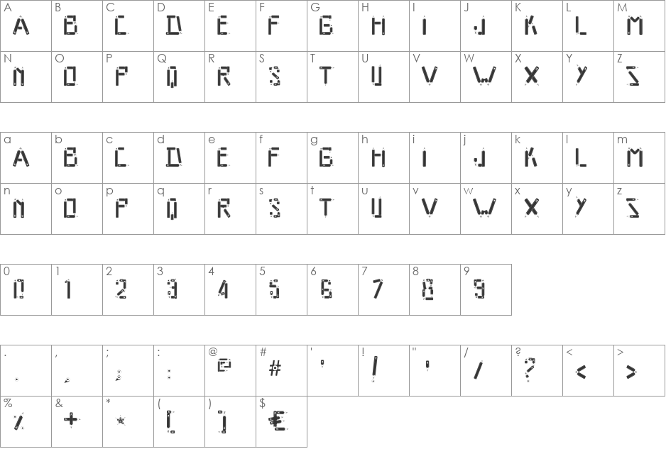 POTLOOD font character map preview