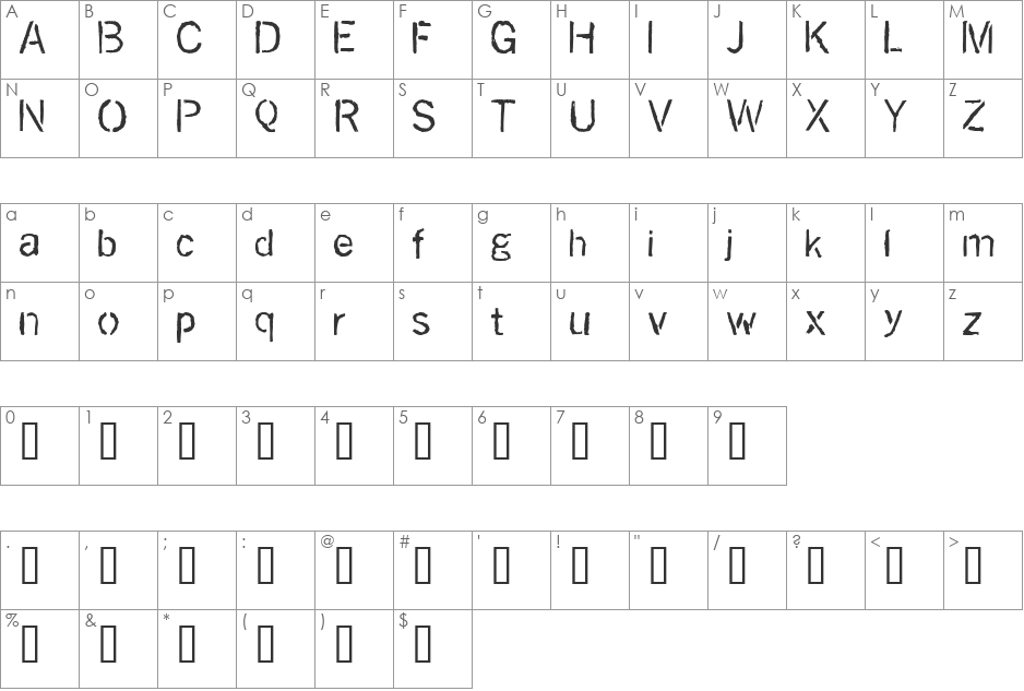 prayh font character map preview