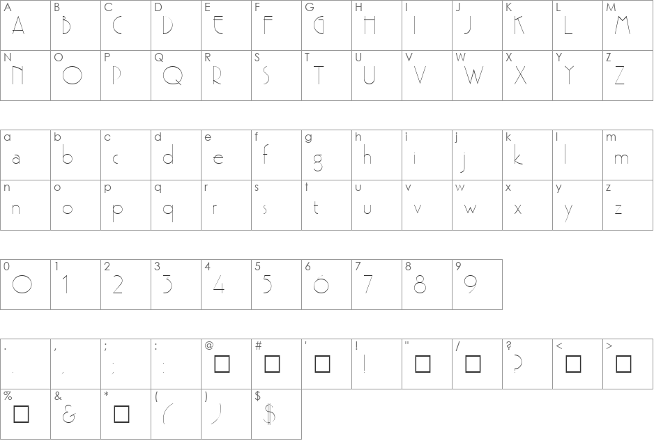 Premi font character map preview