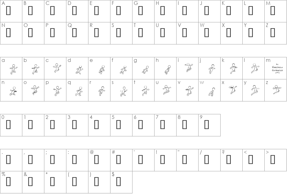 Preston Blair Skip font character map preview