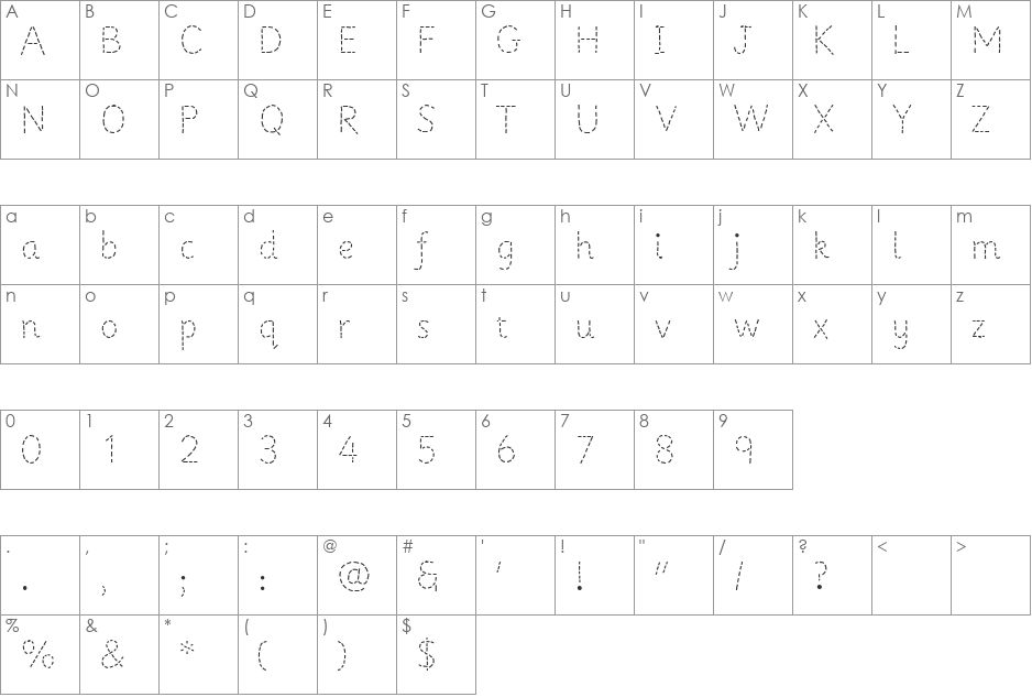 Primer Apples font character map preview