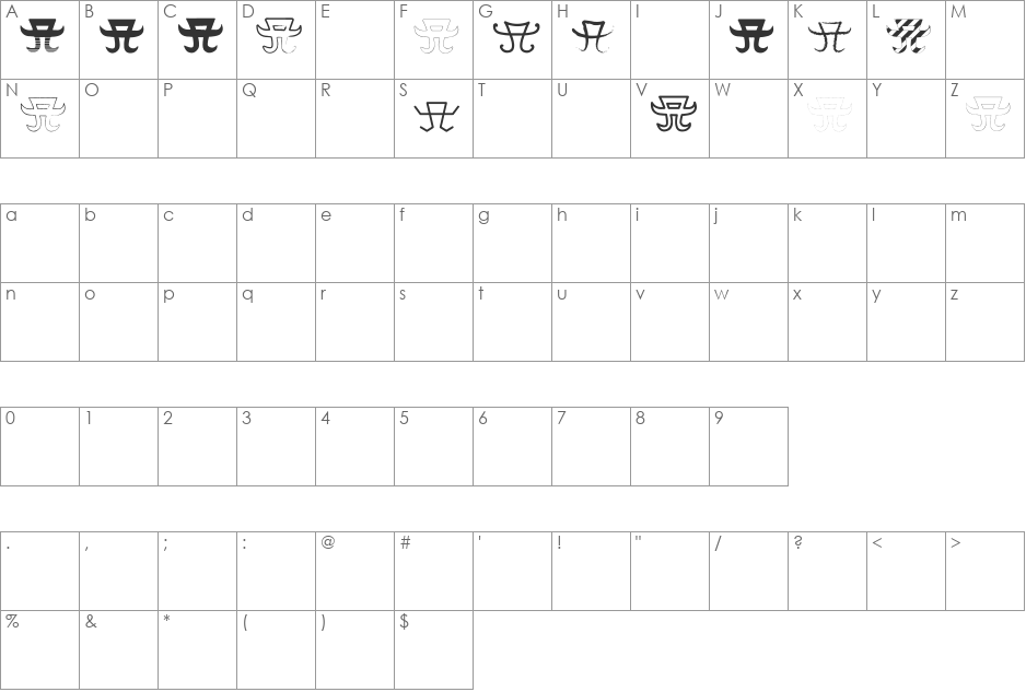 A-styles font character map preview
