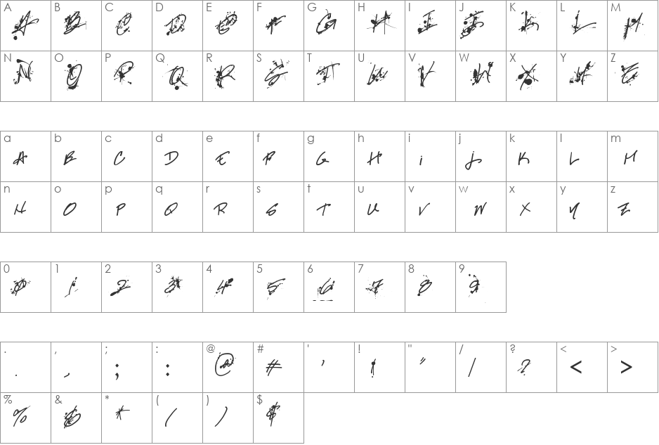 Professional Muse font character map preview