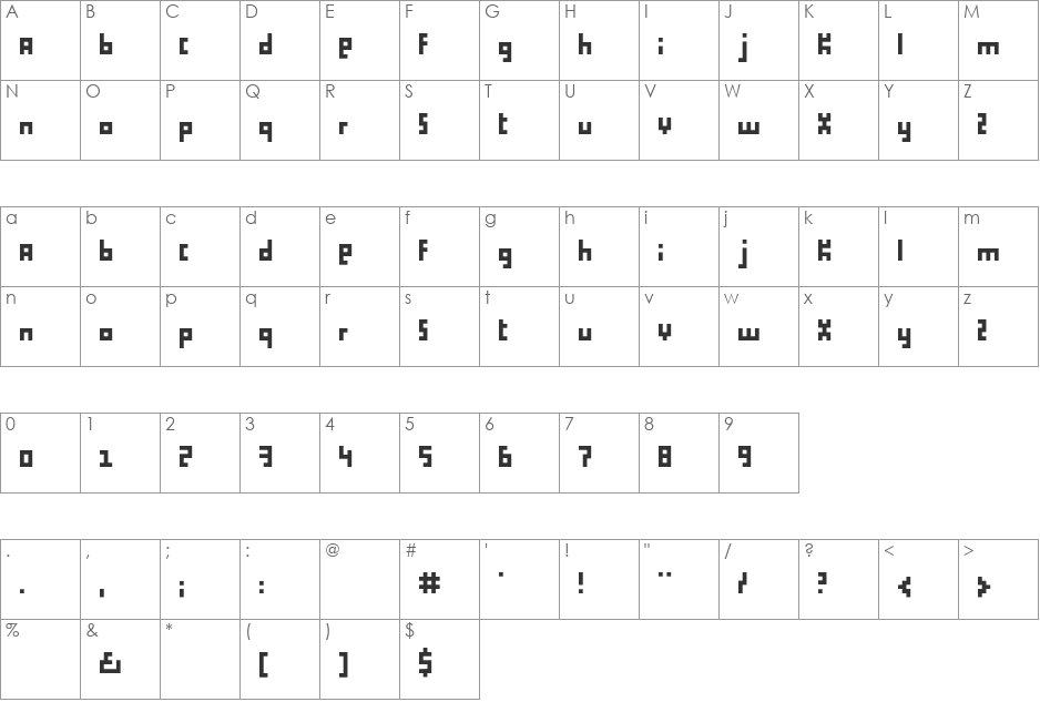 proliferation font character map preview