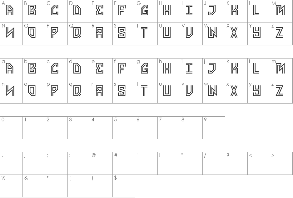 propaganda font character map preview