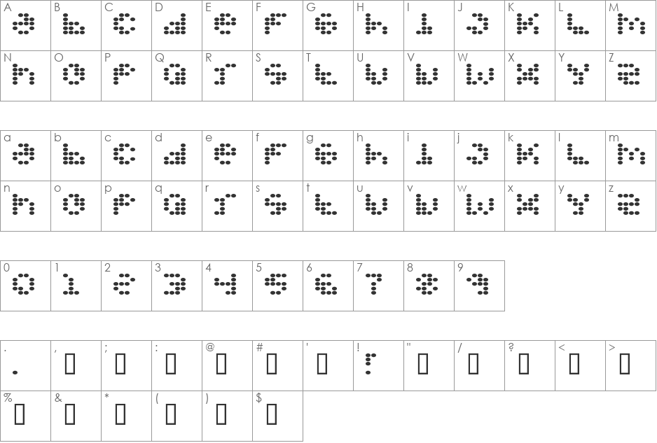 PropellerFuel font character map preview