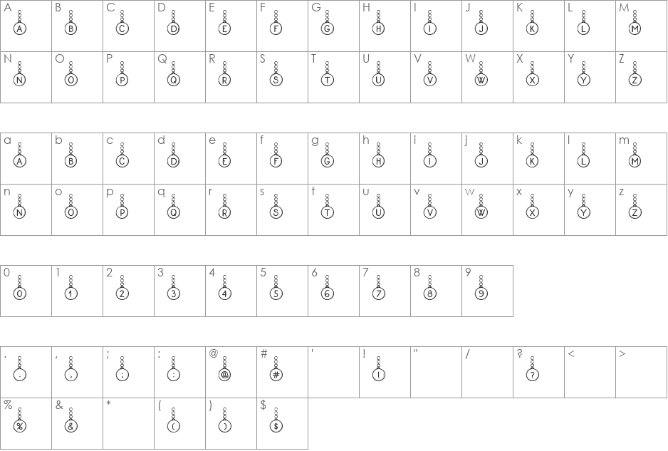 Proxanys font character map preview