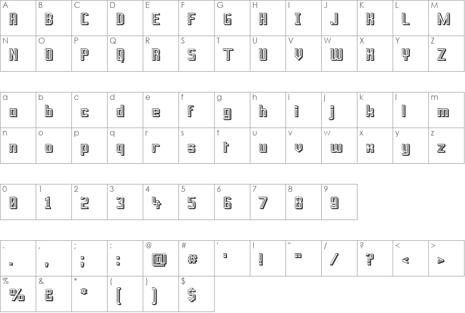 Prussian Brew font character map preview