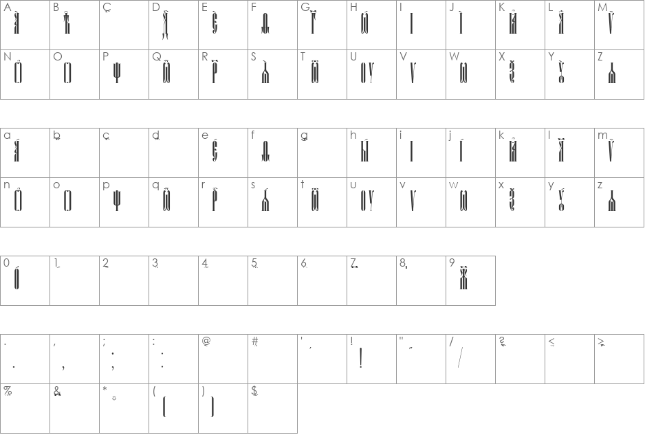 Psaltyr Ucs font character map preview