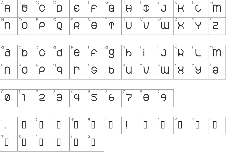Psychosis font character map preview