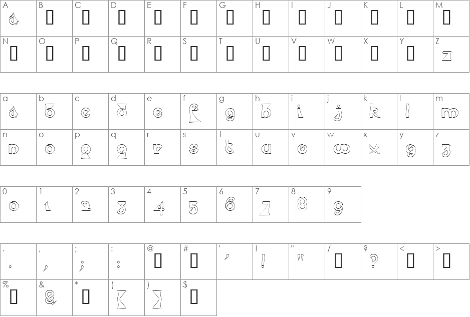 Psychotic Elephant font character map preview