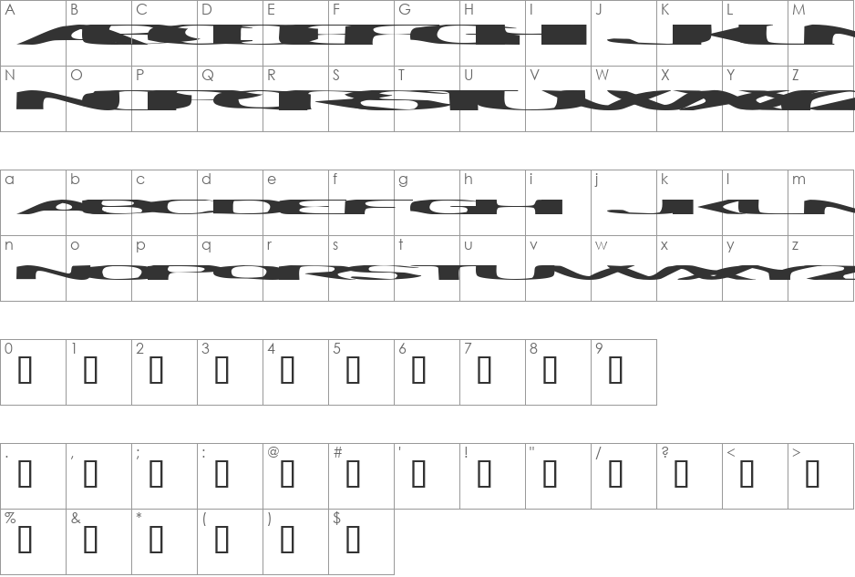 Psychye font character map preview