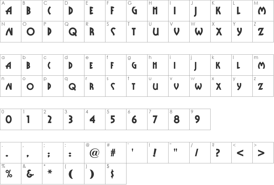 Public Enemy NF font character map preview