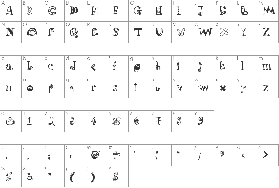 Puchakhon_Light_07 font character map preview