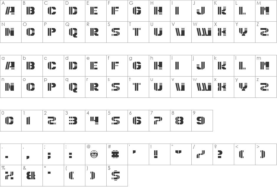 Puerto Magnifico font character map preview