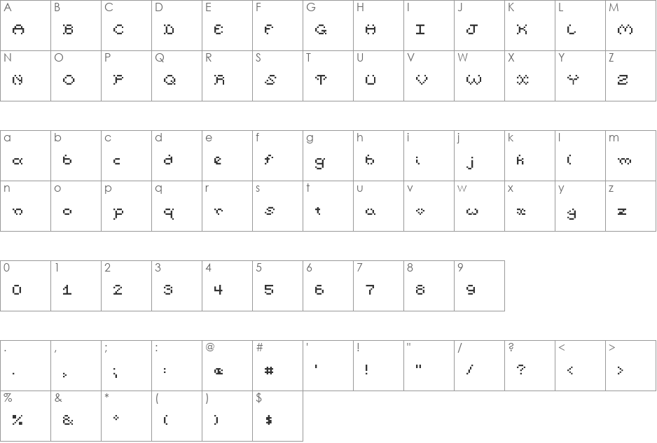 Pumpkin Font font character map preview