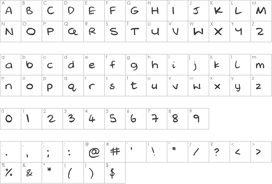 Pumpkin Head font character map preview