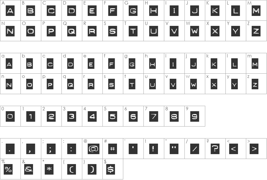 PunchLabelExtended font character map preview