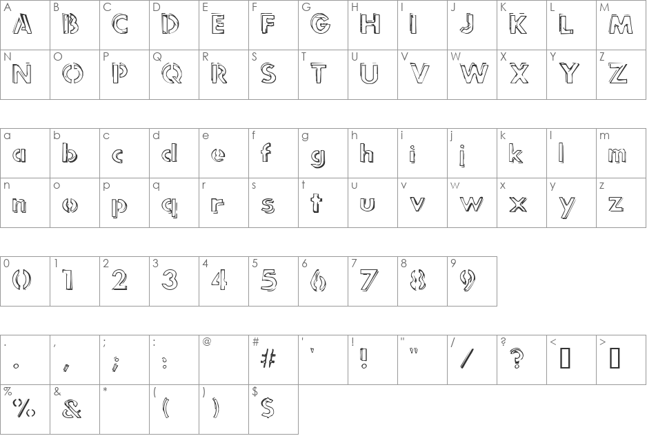 punk rock rummage sale font character map preview
