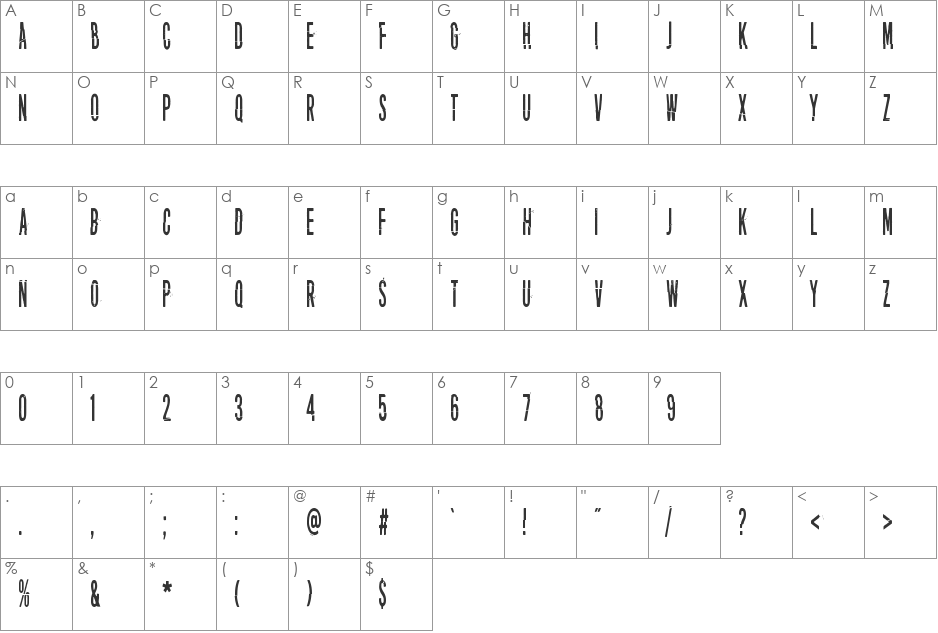 Puolelta toiselle font character map preview