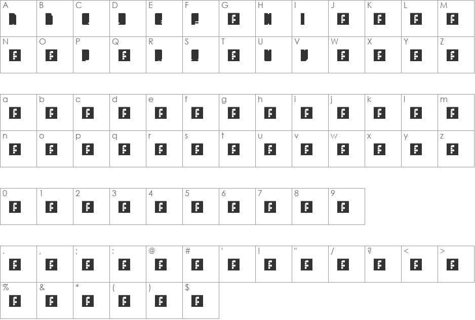 Purvis2 font character map preview