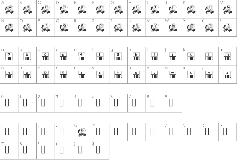PuterBoy _KG font character map preview