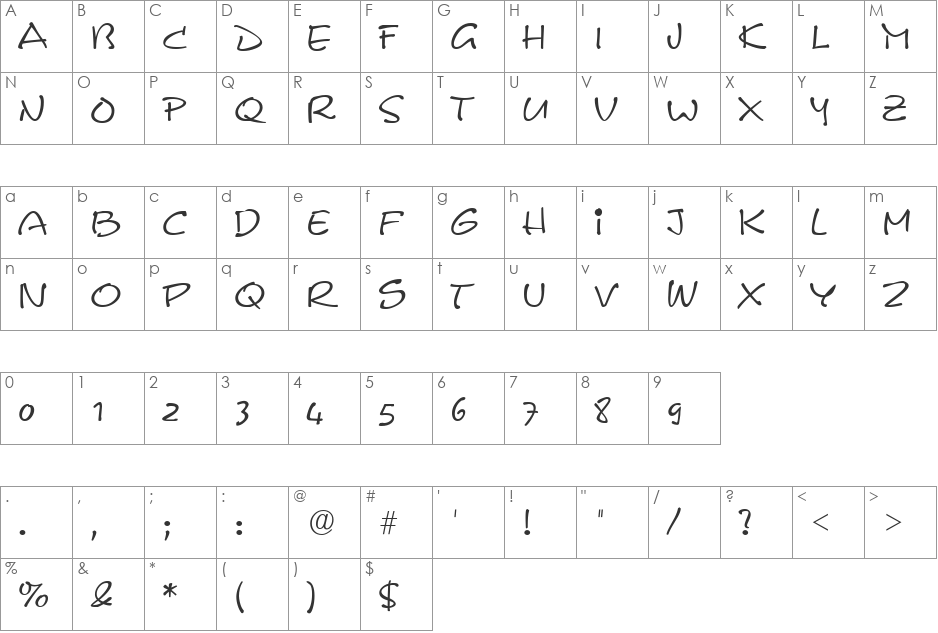 Pyxidium Caps font character map preview