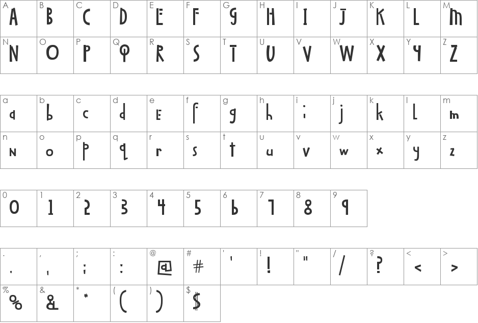 Qbox font character map preview