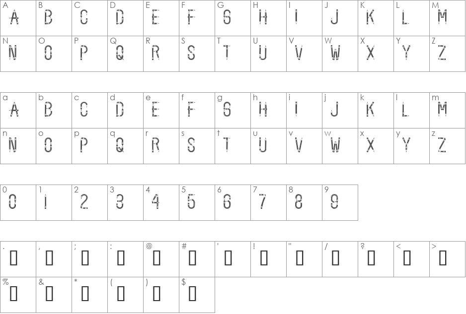 BackToSchool font character map preview