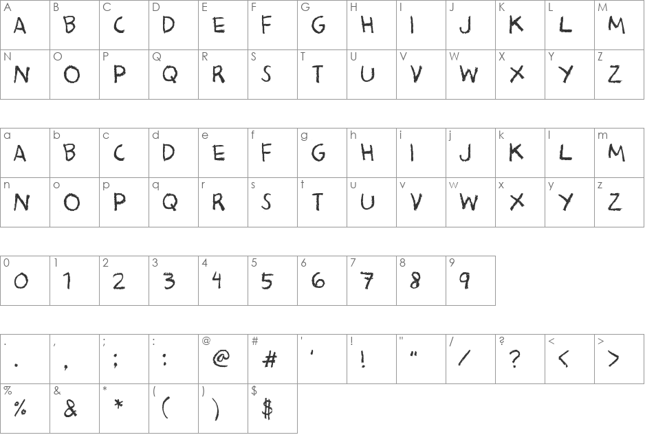 Bacon Kingdom font character map preview