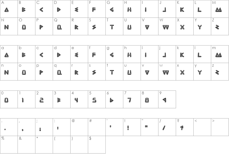 Bad Escher font character map preview